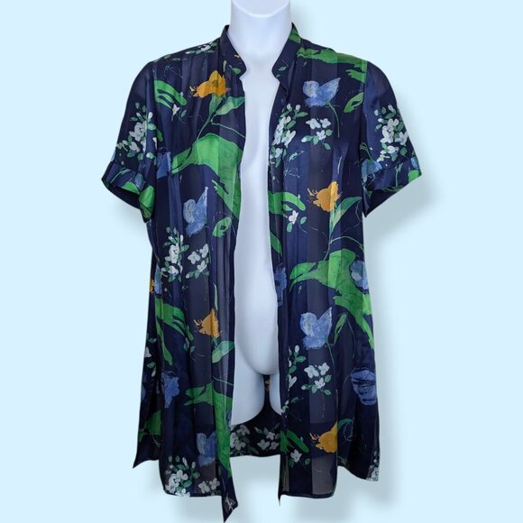 Mario Pucci Cecconi 100% Silk Floral Top - Picture 2 of 10